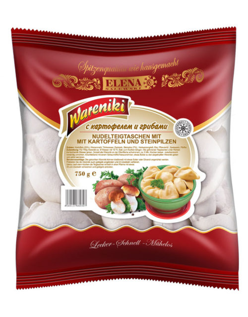 Vareniki dumplings met aardappelen en paddenstoelen "Elena"